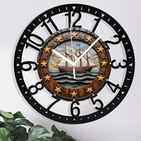 Horloge murale ronde en fer créative de 25 cm pour les passionnés de design