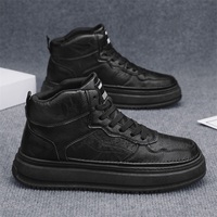 M066 Nouvelles Chaussures Montantes Homme Automne à Semelle Épaisse, Style Britannique Décontracté et Sportif, Chaussures de Ville Souples pour Hommes