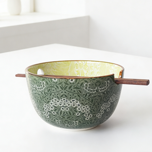 Ensemble de <span class=keywords><strong>petit</strong></span>-<span class=keywords><strong>déjeuner</strong></span> <span class=keywords><strong>vintage</strong></span> oriental de 6 pouces, <span class=keywords><strong>bol</strong></span> à nouilles en porcelaine avec trou pour les baguettes - Product Image 1