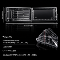 Récipient à sandwich transparent en plastique PET jetable personnalisé boîte à clapet pour tranche de gâteau de Heesecake pour usage industriel gaufré alimentaire