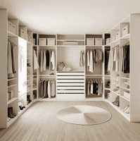 Armoires sur mesure pour dressing avec construction ignifuge et écologique, garantie 5 ans pour maisons modernes