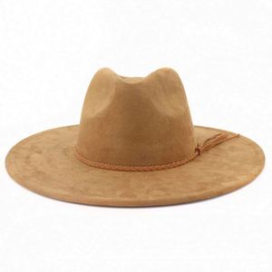 Sombreros Fedora al por mayor personalizados con ala ancha de 10 cm, unisex, estilo jazz, con borla en forma de corazón, para negocios, exteriores y uso casual. - Product Image 2