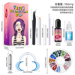 Diamond Tooth Gem <b>Kit</b> with Crystal Charms, Dental Drill Tool Set Rhinestone Flatback for Teeth Piercing <b>DIY</b> - Product Image 3