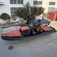 Bateau pneumatique semi-rigide de luxe CE 34 pieds SP1050 en aluminium avec cabine, grande console, salle de repos, toit rigide avant et arrière, grand pont solaire avec moteur