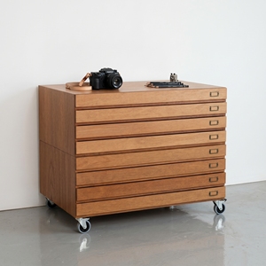 Modern <strong>Midcentury</strong> Solid Wood Dresser Living Room Vanity 8 Long <strong>Drawer</strong> Layered Pulling <strong>Chest</strong> <strong>of</strong> <strong>Drawers</strong> with Five Year Warranty - Product Image 1