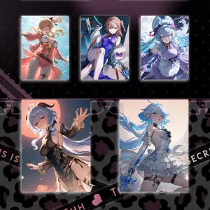 Venta caliente tamaño A5 tarjetas coleccionables tablero de papel de color desnudo Doujin juguetes agua beso diosa historia Waifu <span class=keywords><strong>Ganyu</strong></span> regalo de Navidad - Product Image 2