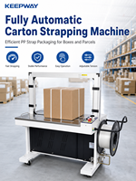Machine de cerclage automatique avec chariot de palettisation pour boîtes en carton, machine d'emballage à bande PP pour l'emballage en entrepôt