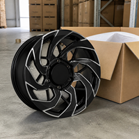 Jantes en alliage d'aluminium forgé 17/18/20/22 pouces noires, design turbine directionnelle concave, 6x139.7/135, haute performance, garantie 5 ans