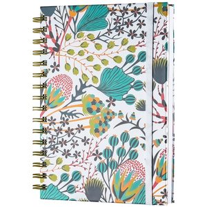 Lot de 4 cahiers spirales A6 lignés, motif floral, couverture en papier, lignage collège, 2 poches, 120 pages, 6,3x8,46 pouces, cadeau pour femmes - Product Image 2