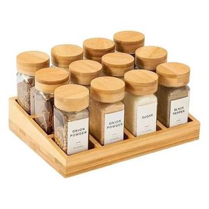 Wooden Spice Rack 12 Compartment With Wooden Lids For <b>Kitchen</b> Use - Product Image 5