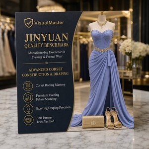 <span class=keywords><strong>Vestido</strong></span> de Noche <span class=keywords><strong>Azul</strong></span> Polvo <span class=keywords><strong>con</strong></span> Corsé para Mujer, <span class=keywords><strong>Vestido</strong></span> Largo Formal de Gasa sin Tirantes <span class=keywords><strong>con</strong></span> Cinturón <span class=keywords><strong>Dorado</strong></span>, Personalizado OEM/ODM - Product Image 4