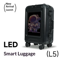Valise à roulettes rigide connectée à une application mobile avec écran LED haute définition, étanche, design de dessin animé pour les voyages de vacances