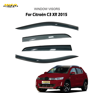 Deflettore Vento per Auto in PC Anti-ingiallimento Stampato a Iniezione per <span class=keywords><strong>Citroen</strong></span> <span class=keywords><strong>C3</strong></span> XR 2015 Senza Foratura Nero Fumé - Product Image 2