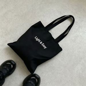 Solid Color Plain <b>Canvas</b> Tote Bag Black Color Cotton Shopping <b>Shopper</b> Bag with Custom Logo Printing - Product Image 3