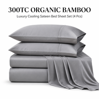 Draps rafraîchissants en bambou respirant 300TC, draps de lit en rayonne de bambou, draps absorbants, vente en gros OEM pour les revendeurs
