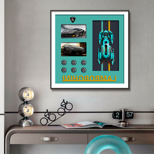 Offre Spéciale 3D bloc de construction peinture décorative nouvelles peintures suspendues de voiture d'art moderne à la mode pour cadeau - Product Image 2