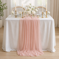Nappe de table en mousseline transparente en gros pour décoration de mariage, fête, événement – Taille et couleur personnalisables – Décoration de table en gaze