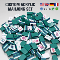 Jeu de tuiles de mahjong américain en acrylique personnalisé, 160 pièces avec supports, plateau à dés, logo gravé au laser, usine OEM, échantillon gratuit disponible