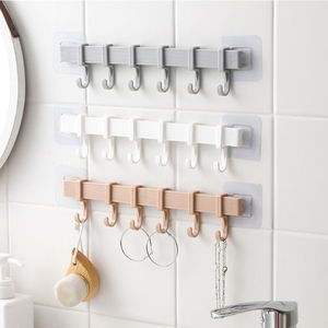 Crochets muraux adhésifs puissants transparents pour <span class=keywords><strong>porte</strong></span> et mur, organisateurs de cuisine et salle de bain, <span class=keywords><strong>support</strong></span> pour serviettes, vêtements et clés - Product Image 1