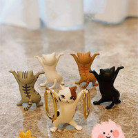 Porte-stylo chat japonais, jouet pour enfants, cadeau d'anniversaire, figurine de chat haltérophile, porte-stylos, figurine de danse, animaux