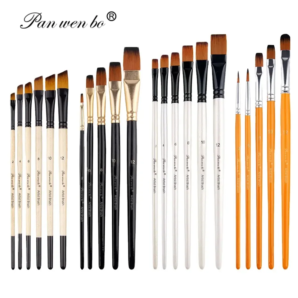Customized Nylon Artist Paint Brush Set For Watercolor Oil Acrylic Painting For Beginners And Professionals Brushes