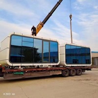 Maison capsule en structure préfabriquée en acier, panneau sandwich, usage polyvalent, appartement, maison d'hôtes, bureau de jardin, pièce de jardin