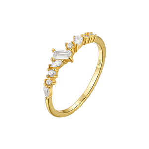 Anillo CANNER S925 de Plata de Ley con Zirconia Cúbica en Forma de Gota de Agua, Color Verde Menta y Blanco, Chapado en Oro de 18k - Product Image 3