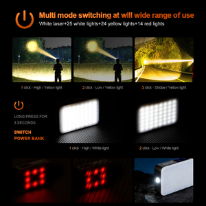 WOSEN Rechargeable Flashlight 10W Super Bright White <b>Light</b> Power Bank Cob Work <b>Light</b> Wave Sensor Hiking Led Headlamp - Product Image 4