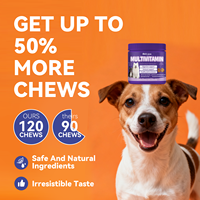 Multivitamines à mâcher pour chiens, soutien articulaire, cutané et immunitaire, avec emballage personnalisable et marque privée