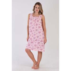 Chemise de nuit sans manches pour femme Zeba, en tissu doux tissé avec des cristaux roses, vêtements de nuit classiques - Product Image 5