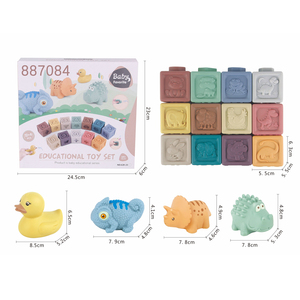 Thời Gian Tắm Cho Trẻ Sơ Sinh Bộ Xếp Đồ Mọc Răng Hình Động Vật Nhiều Màu Sắc Chơi Tự Làm Khối Xây Dựng Cao Su Silicon Mềm Cảm Giác Cho Đồ Chơi Trẻ Em - Product Image 4