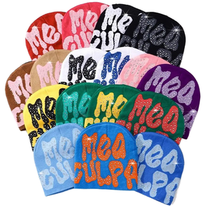 หมวกบีนนี่ไหมพรมอะคริลิกกันหนาวลายแจ็คการ์ด ดีไซน์ใหม่ ปักลายตามสั่ง พิมพ์ลายแฟชั่น Y2K สุดฮิต พร้อมตัวอักษร - Product Image 1