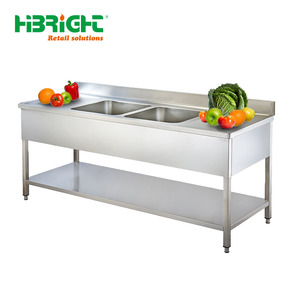 Mesa de trabajo de acero inoxidable con fregadero para trabajo de preparación Mesa de trabajo pesado de cocina comercial de metal para restaurante, hogar y hotel - Product Image 5