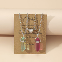 Collier de couple Taichi en forme de cœur magnétique, 2 pièces/ensemble, pendentif en cristal hexagonal, cadeau de la Saint-Valentin pour femmes et hommes