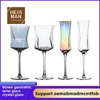 Verre à vin italien créatif géométrique, verre à whisky et à eau irrégulier multi-facettes pour bars
