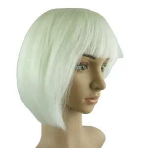 Parrucca Glow in the dark BOB parrucche sintetiche per feste capelli lisci corti luce notturna automatica