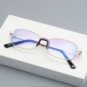 Gafas de lectura anti luz azul, montura metálica, lentes de resina, unisex, montura completa, protección ocular ultraligera - Product Image 4