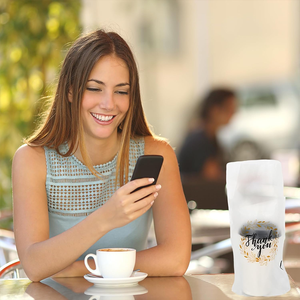 Té de la leche, café, vino, jugo, cerveza, agua mineral, bebidas energéticas Bolsas de entrega portátiles Se puede imprimir el patrón del logotipo Bolsa de agradecimiento - Product Image 5