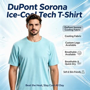 T-shirt Dupont Sorona Cooling Tech 200 g/m² respirant, infroissable, avec logo personnalisé, vente en gros, t-shirt de performance pour homme - Product Image 1