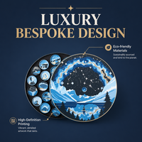 Coffret Cadeau Rond en Carton Personnalisé de Luxe avec Logo, Impression Constellation Premium pour Chocolats, Bonbons, Thé, Bijoux