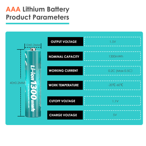 1,5 Volt AAA Li-ion batterij 1,5V 1300mWh GMCELL oplaadbare lithium AAA batterij met slimme oplader - Product Image 4