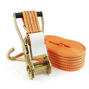 สายรัดแบบรัดตึงพร้อมตัวล็อคแบบ Double J Hook ขนาด 50 มม. รับน้ำหนักได้ 2500 กก. สำหรับรัดสินค้า ทำจากโพลีเอสเตอร์ สีส้ม - Product Image 2