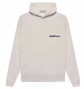 เสื้อฮู้ดดี้ผู้ชายคุณภาพสูง SS22 <span class=keywords><strong>Essentials</strong></span> ผ้าฝ้าย 100% รุ่น <span class=keywords><strong>Fear</strong></span> <span class=keywords><strong>of</strong></span> Winter <span class=keywords><strong>God</strong></span> สี 1.1 ดาร์กโอ๊ตเมล พร้อมลายพิมพ์นูน - Product Image 1