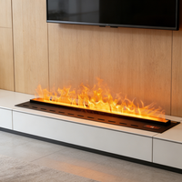 Cheminée électrique encastrée à vapeur avec télécommande FlameSmart LED 3D décorative pour salon moderne