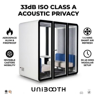 UNIBOOTH Cabine de bureau insonorisée de luxe 33 dB, ignifuge ISO 23351 ASTM-E84, à montage rapide, pour salle de formation, hall, commande en gros