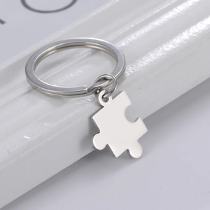 <span class=keywords><strong>Porte</strong></span>-clés personnalisés en acier inoxydable gravés en DIY, <span class=keywords><strong>puzzle</strong></span> de dessin animé pour couple, 25 mm, léger, imperméable, Saint-Valentin - Product Image 5
