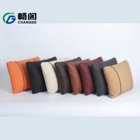 Coussin de soutien ergonomique pour le cou et la colonne vertébrale en cuir microfibre lisse pour voiture, idéal pour les longues distances de conduite