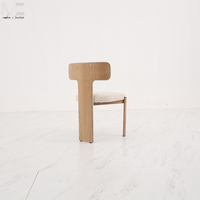Chaise de salle à manger en cuir rembourrée, design nordique moderne, luxe scandinave, minimaliste, pour restaurant