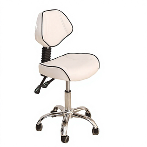 Tabouret <span class=keywords><strong>de</strong></span> Barbier et <span class=keywords><strong>de</strong></span> Salon, Chaise Pivotante pour Dentiste, Tabouret <span class=keywords><strong>de</strong></span> Pédicure avec Pompe Hydraulique Réglable et Roues - Product Image 2