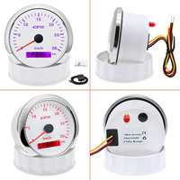 Compteur de vitesse GPS électrique 85 mm 30 km/h avec odomètre et capteur, rétroéclairage LED rouge, cadran blanc, ajustement universel pour bateau et marine